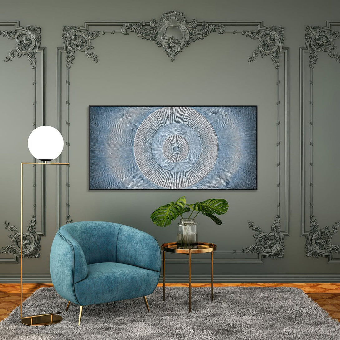 Radiant Horizon-Blue & Silver Abstract #J4171 Painting artwepaint 