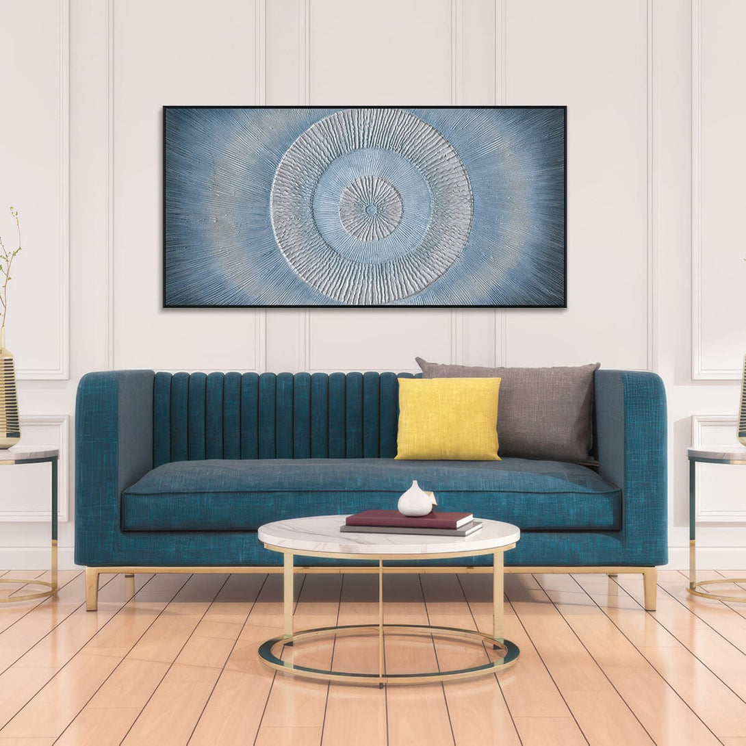Radiant Horizon-Blue & Silver Abstract #J4171 Painting artwepaint 