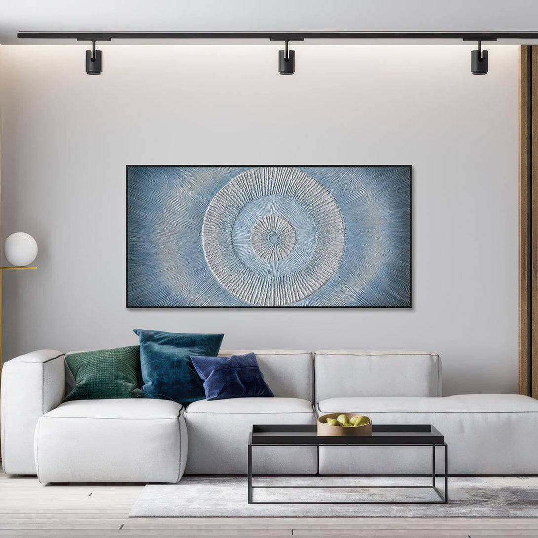 Radiant Horizon-Blue & Silver Abstract #J4171 Painting artwepaint 