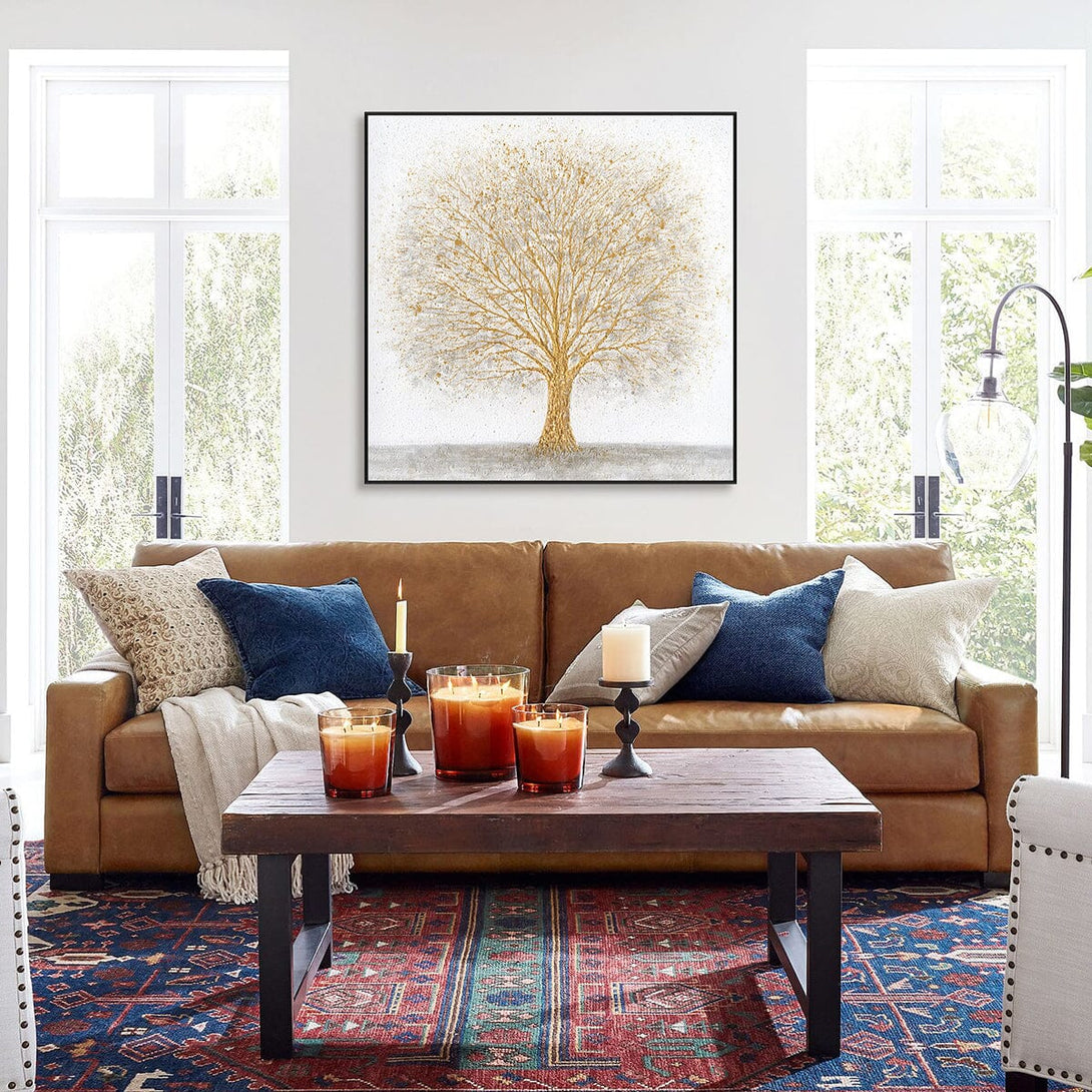 Radiant Life – Golden Tree on White Canvas #J4172 Painting artwepaint 