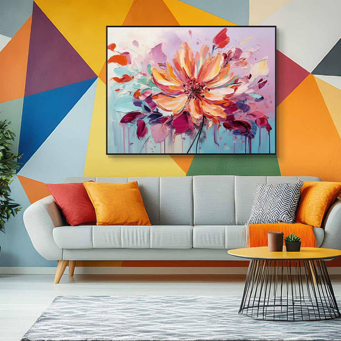 Radiant Petal – Colorful Abstract Floral Painting #MH1220(8) Painting artwepaint 
