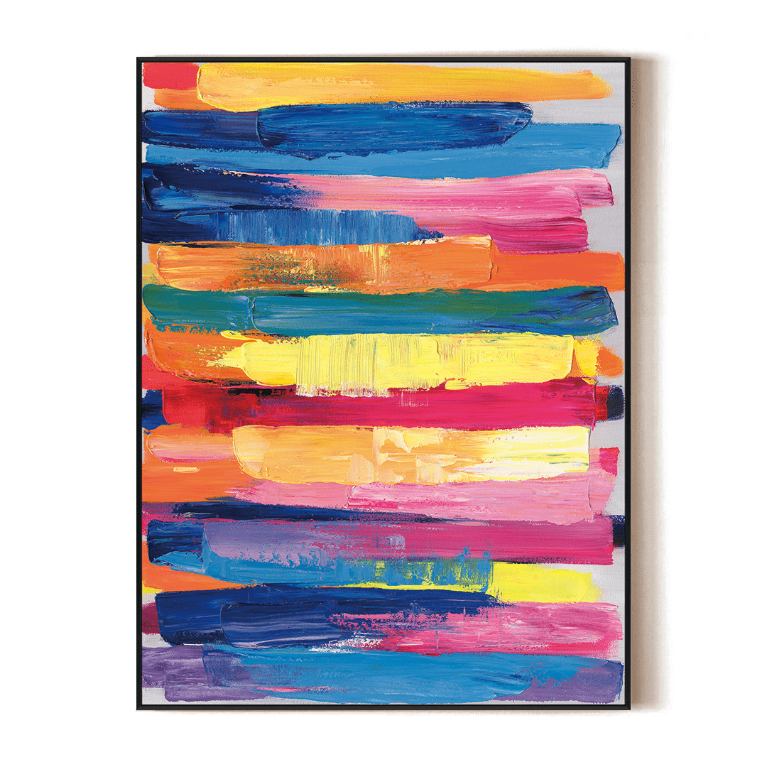 Rainbow Stripes-Vibrant Abstract Painting #P2648 Painting artwepaint 