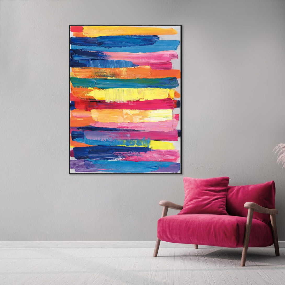 Rainbow Stripes-Vibrant Abstract Painting #P2648 Painting artwepaint 
