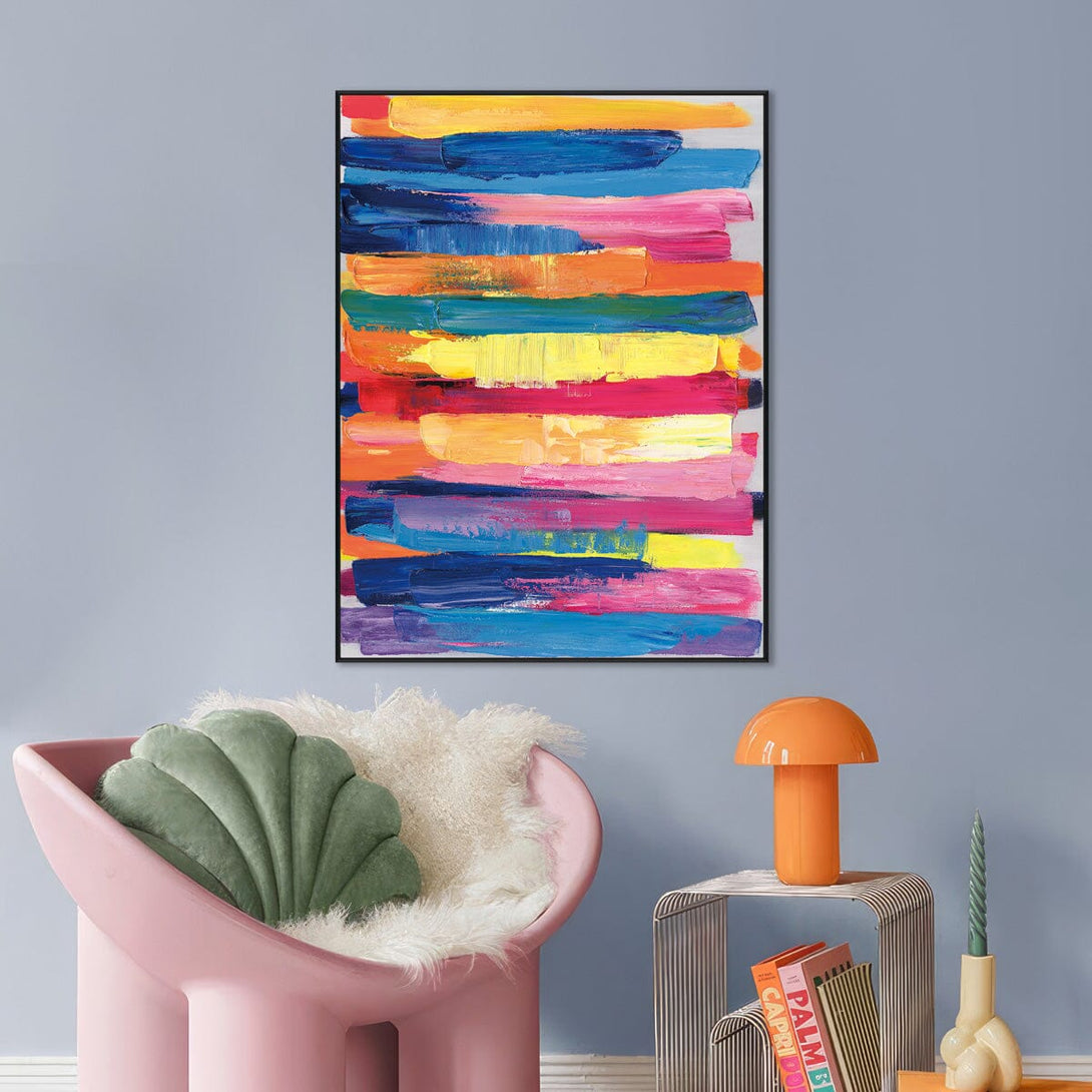 Rainbow Stripes-Vibrant Abstract Painting #P2648 Painting artwepaint 