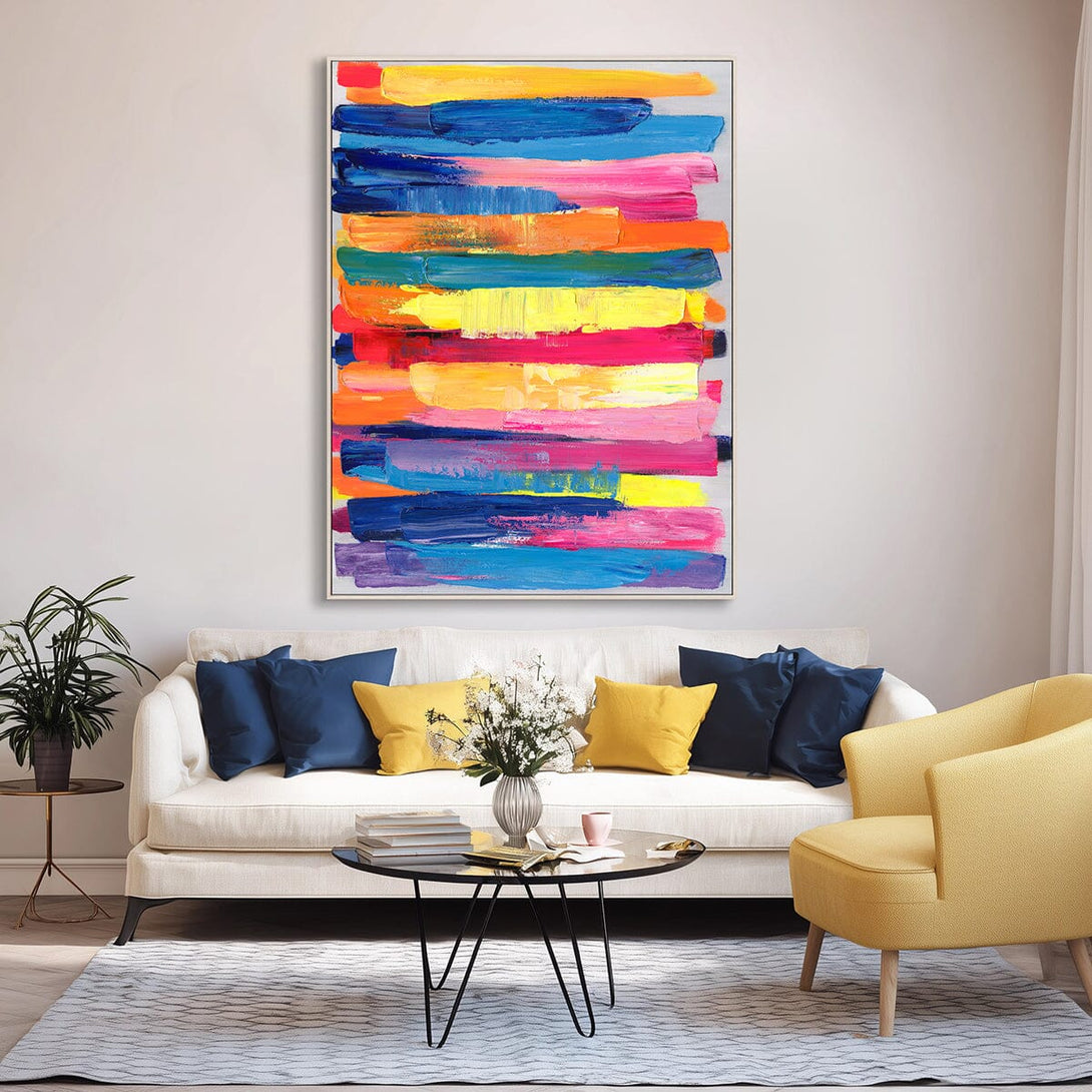 Rainbow Stripes-Vibrant Abstract Painting #P2648 Painting artwepaint 