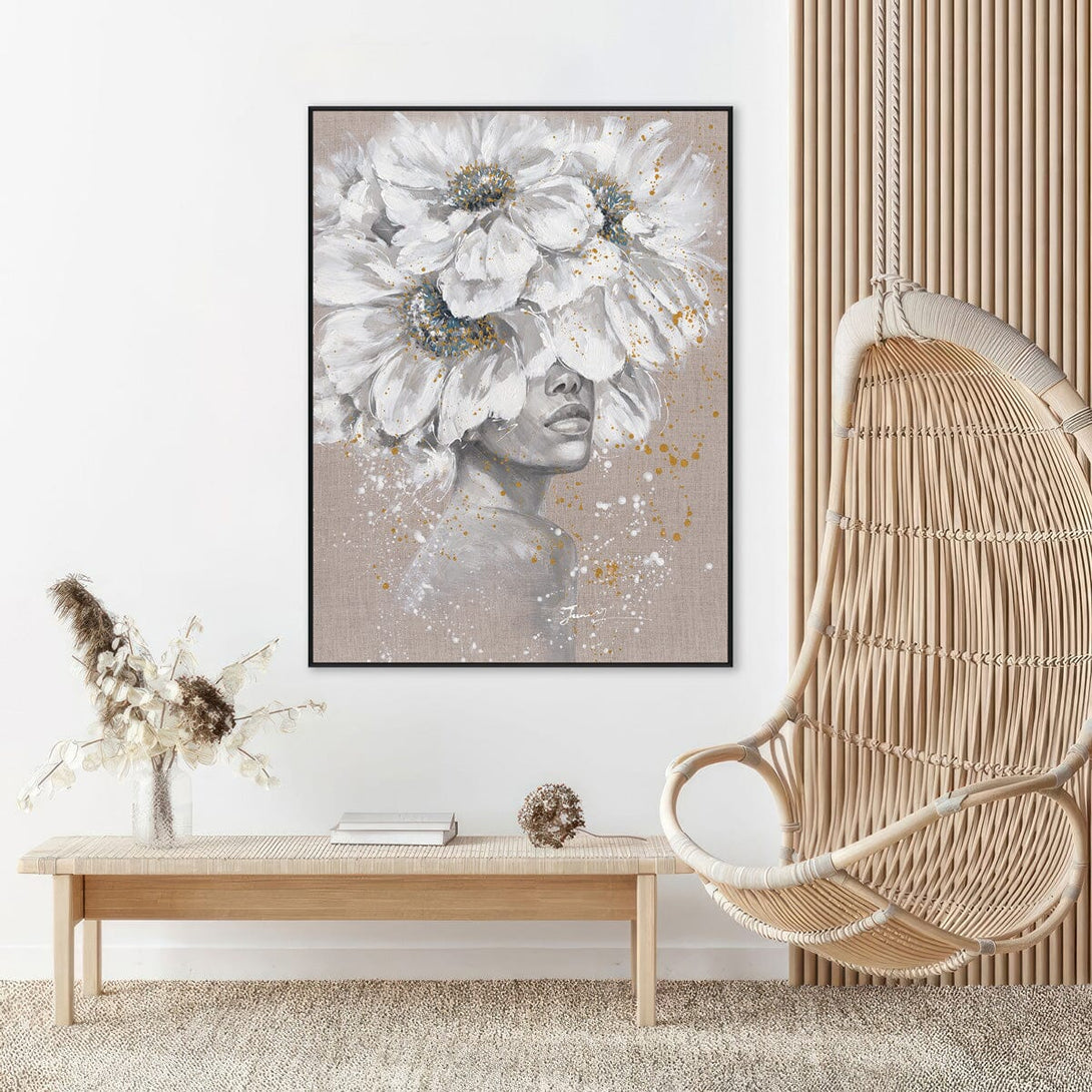Realm of White - Modern Floral Portrait#M0568 Painting artwepaint 
