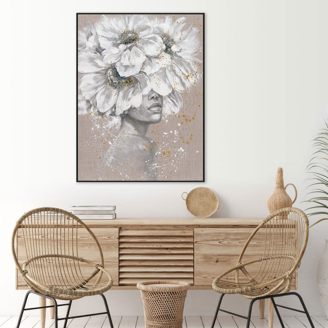 Realm of White - Modern Floral Portrait#M0568 Painting artwepaint 