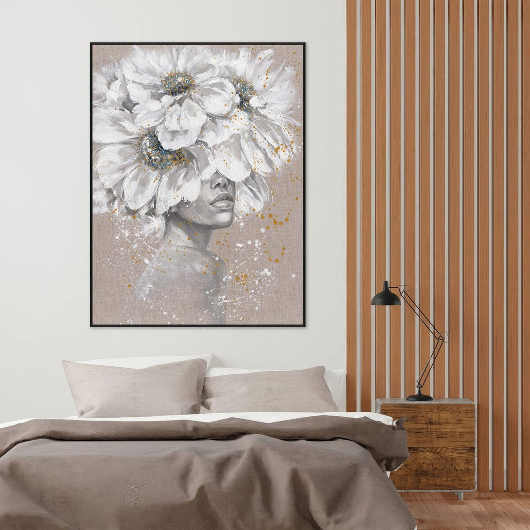 Realm of White - Modern Floral Portrait#M0568 Painting artwepaint 