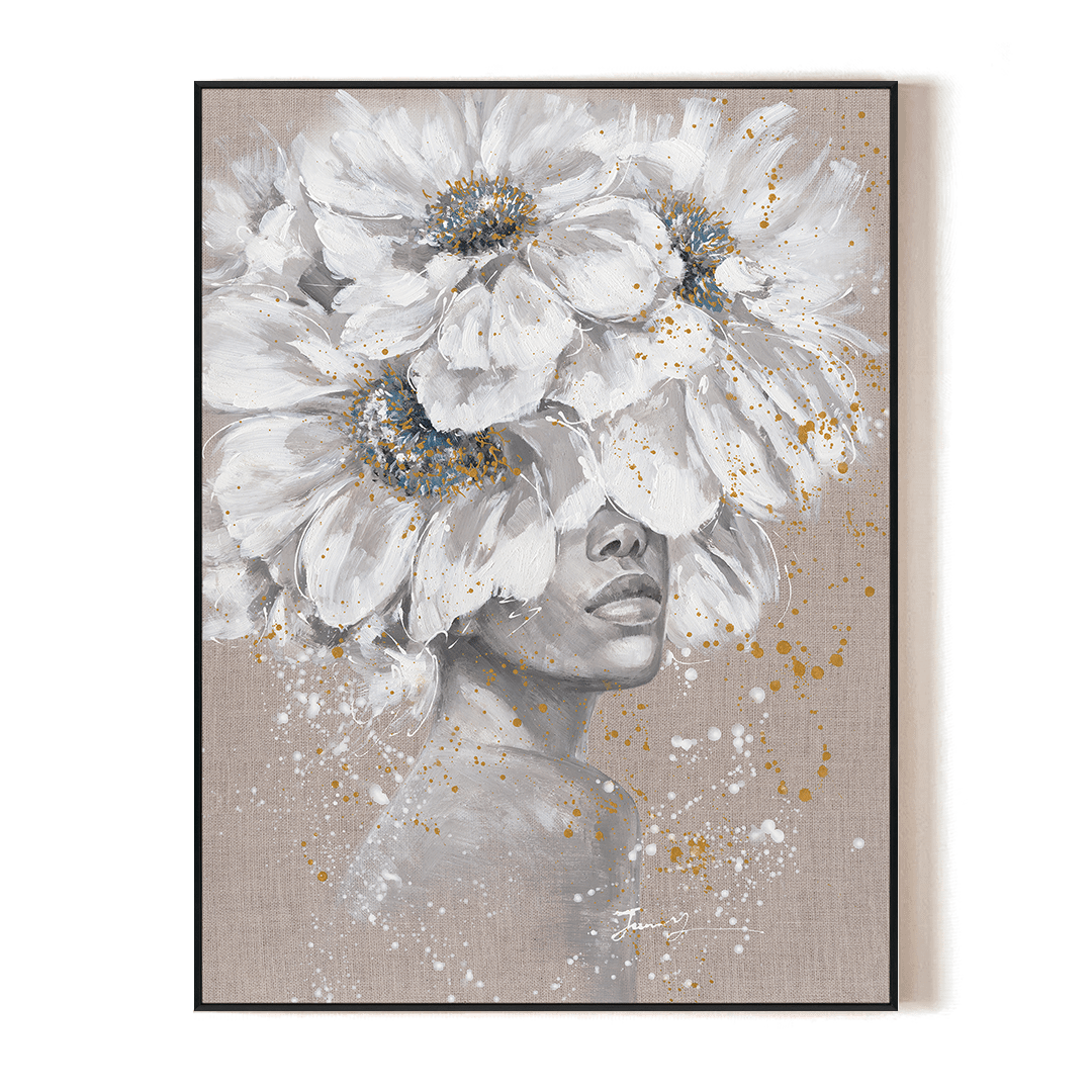 Realm of White - Modern Floral Portrait#M0568 Painting artwepaint 