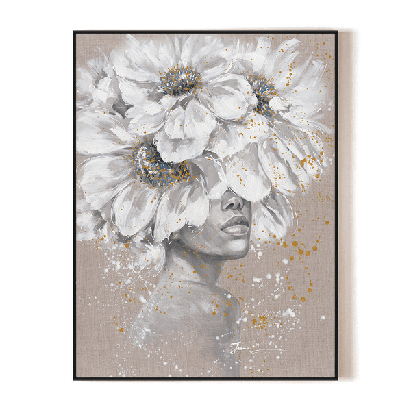 Realm of White - Modern Floral Portrait#M0568 Painting artwepaint 