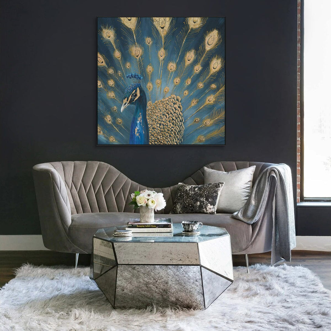 Regal Splendor – Peacock with Golden Feathers #K4646 Painting artwepaint 