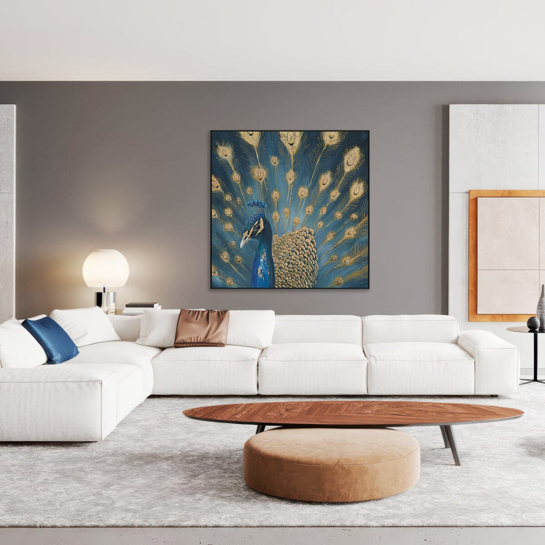 Regal Splendor – Peacock with Golden Feathers #K4646 Painting artwepaint 