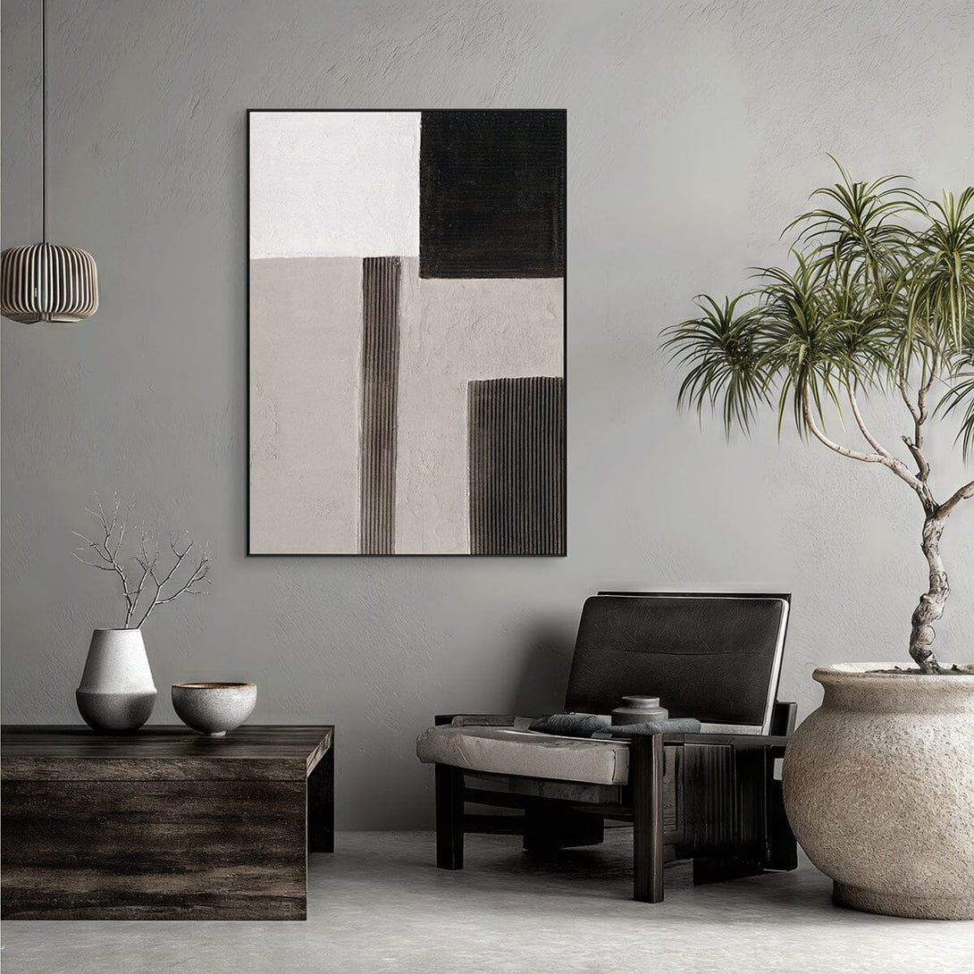 Rhythm of Structure - Grey Black White Modern Texture#M2571 Painting artwepaint 