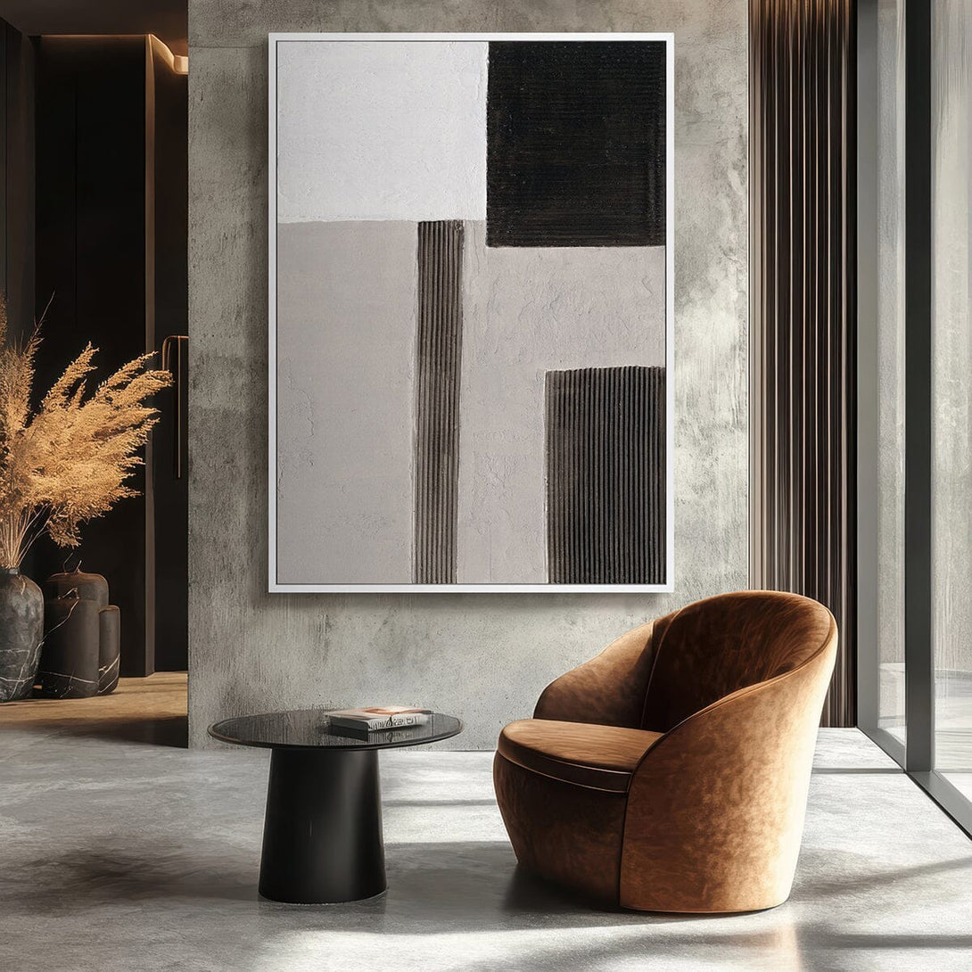 Rhythm of Structure - Grey Black White Modern Texture#M2571 Painting artwepaint 