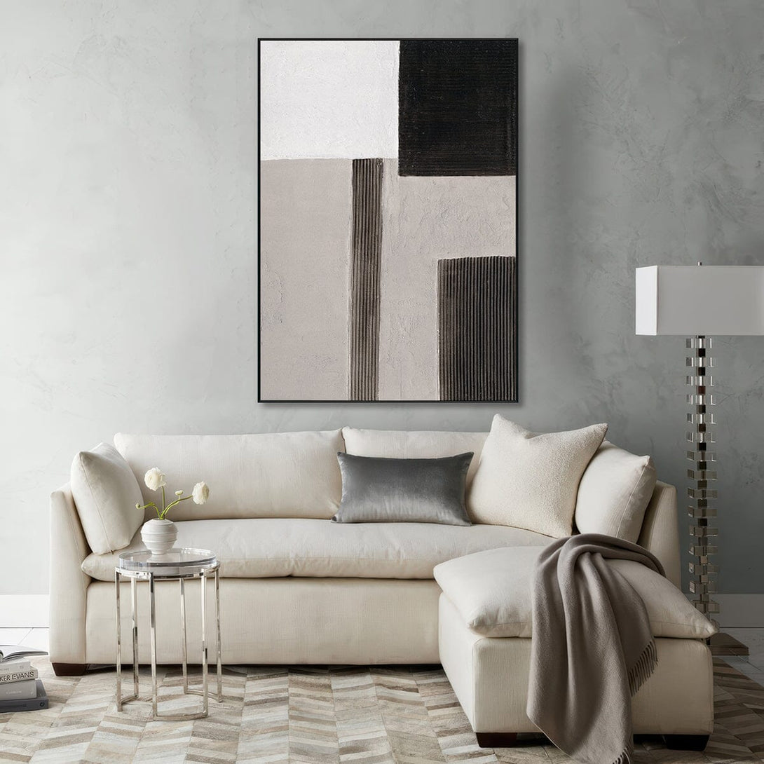 Rhythm of Structure - Grey Black White Modern Texture#M2571 Painting artwepaint 