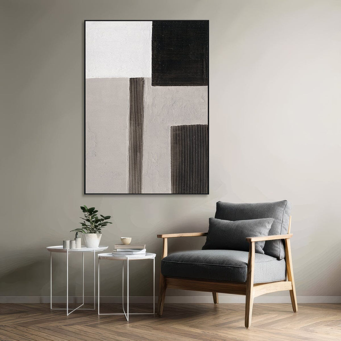 Rhythm of Structure - Grey Black White Modern Texture#M2571 Painting artwepaint 