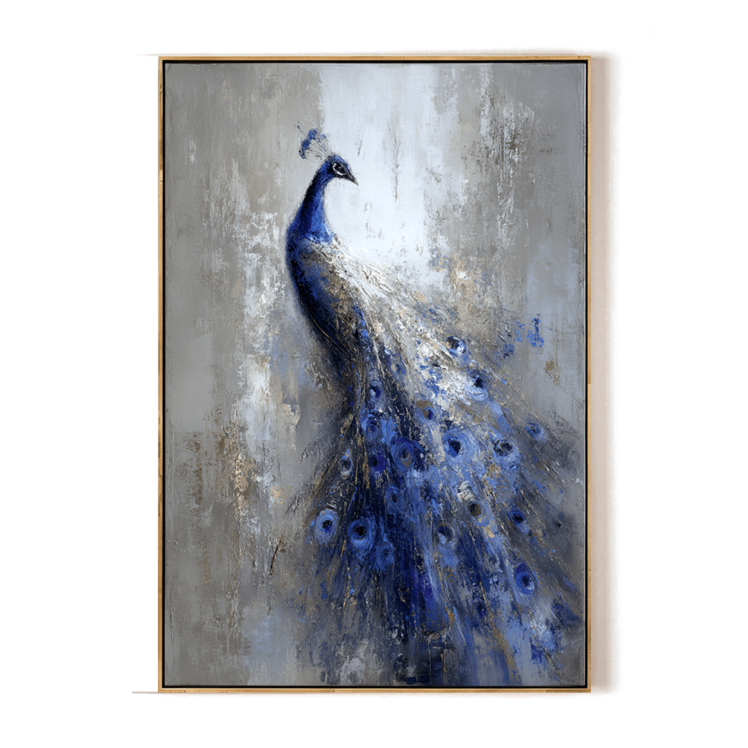 Royal Blue – Peacock Abstract Oil Painting #awp55 Painting artwepaint 