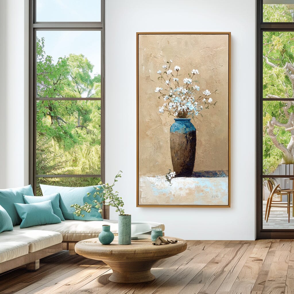 Rustic Bloom – Beige Floral Painting #12 Painting artwepaint 