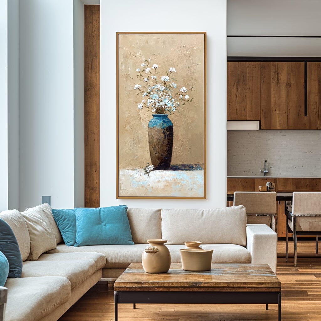 Rustic Bloom – Beige Floral Painting #12 Painting artwepaint 