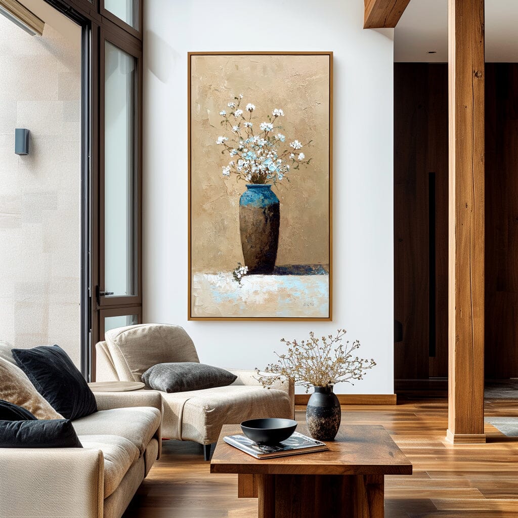 Rustic Bloom – Beige Floral Painting #12 Painting artwepaint 