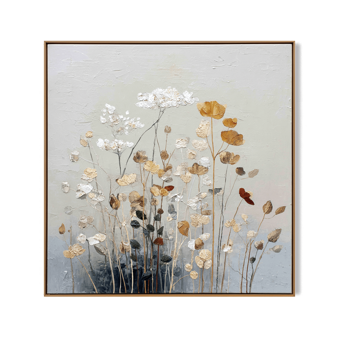 Rustic Bloom - Beige Floral Painting #62 Painting artwepaint 