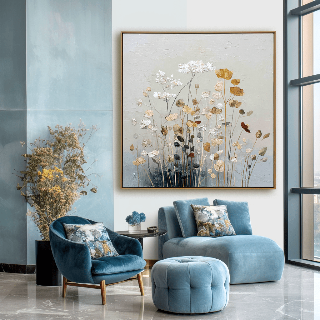 Rustic Bloom - Beige Floral Painting #62 Painting artwepaint 