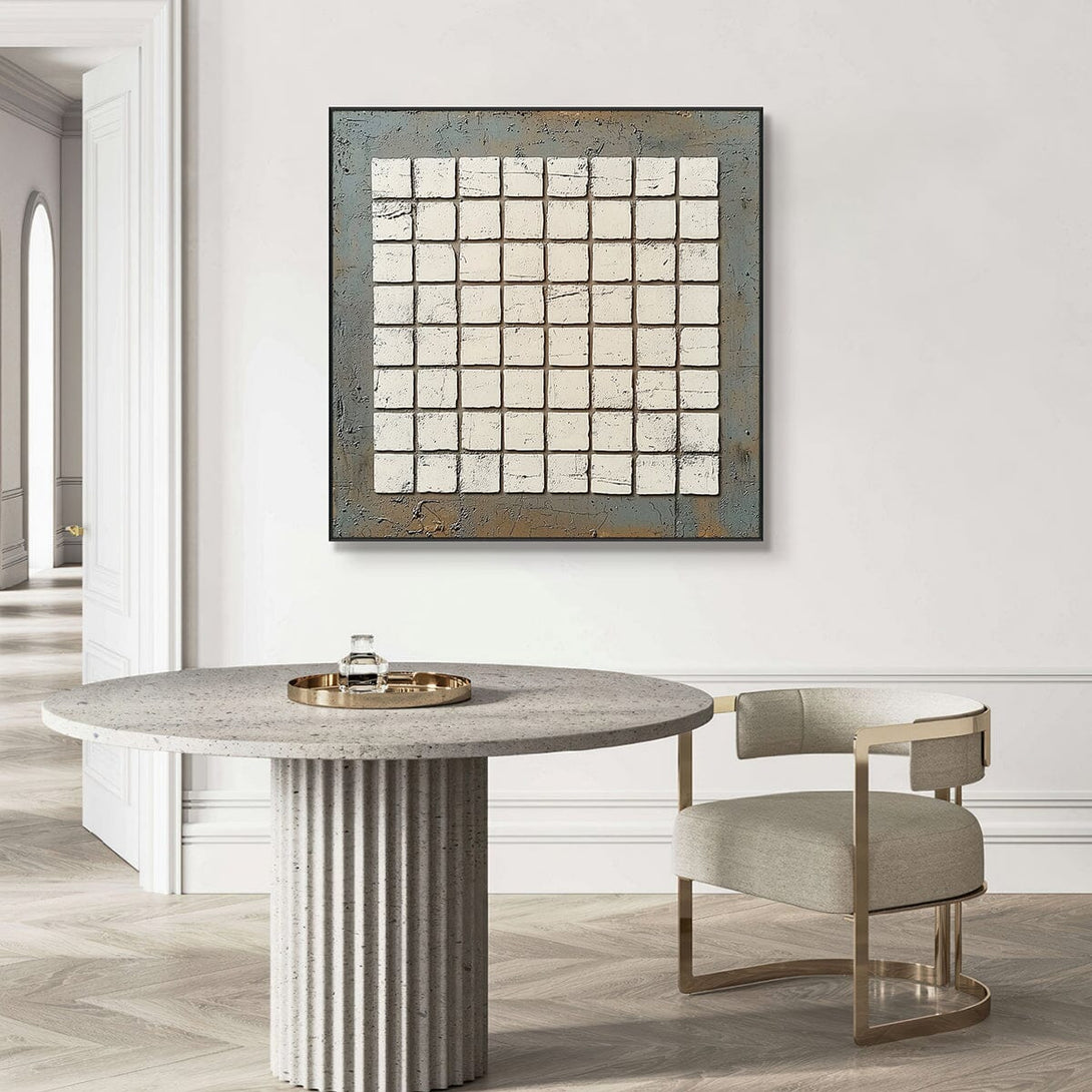 Rustic Order - Textured Square Grid Painting #RBH6(41) Painting artwepaint 