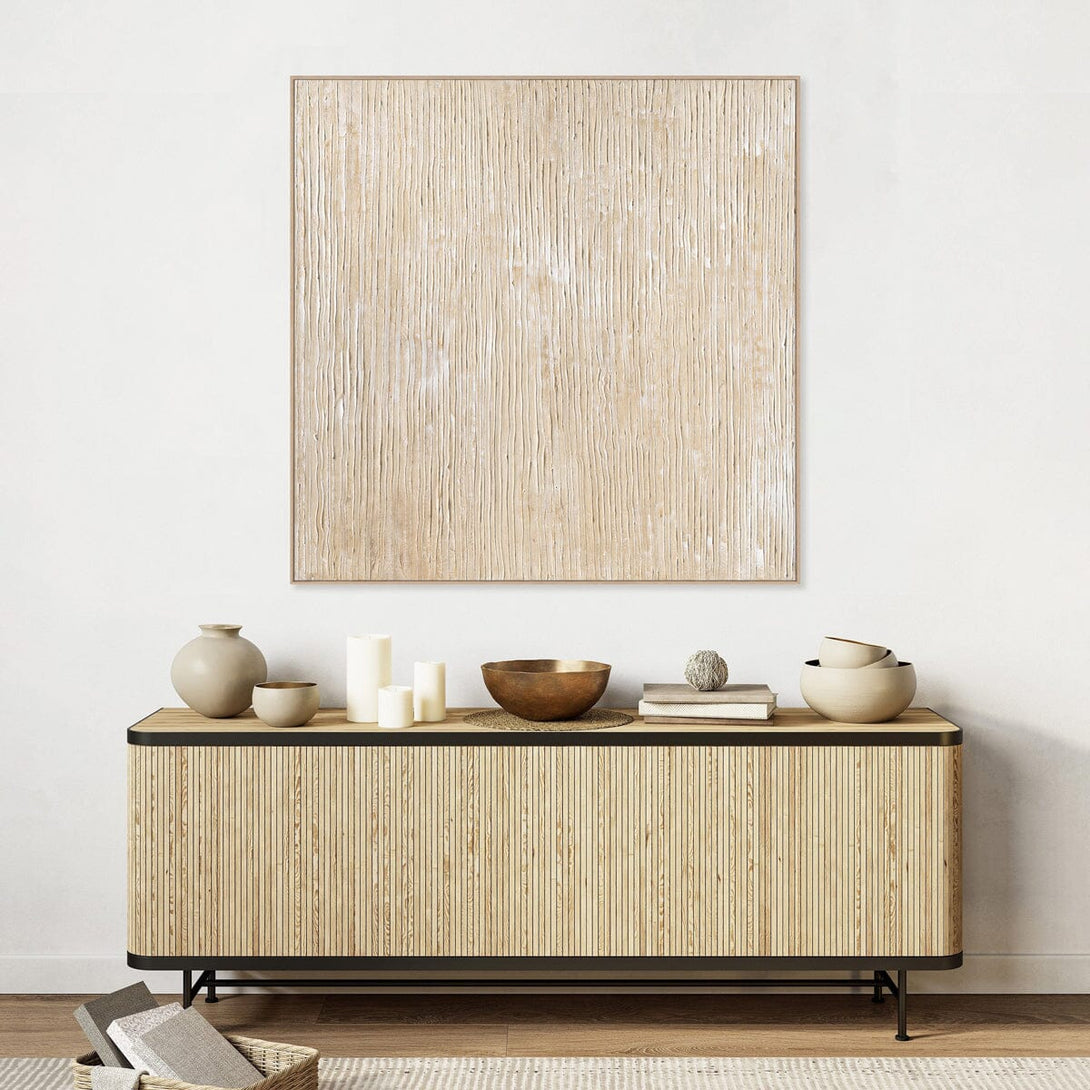 Sand Echo - Beige Vertical Texture Painting #J4112 Painting artwepaint 