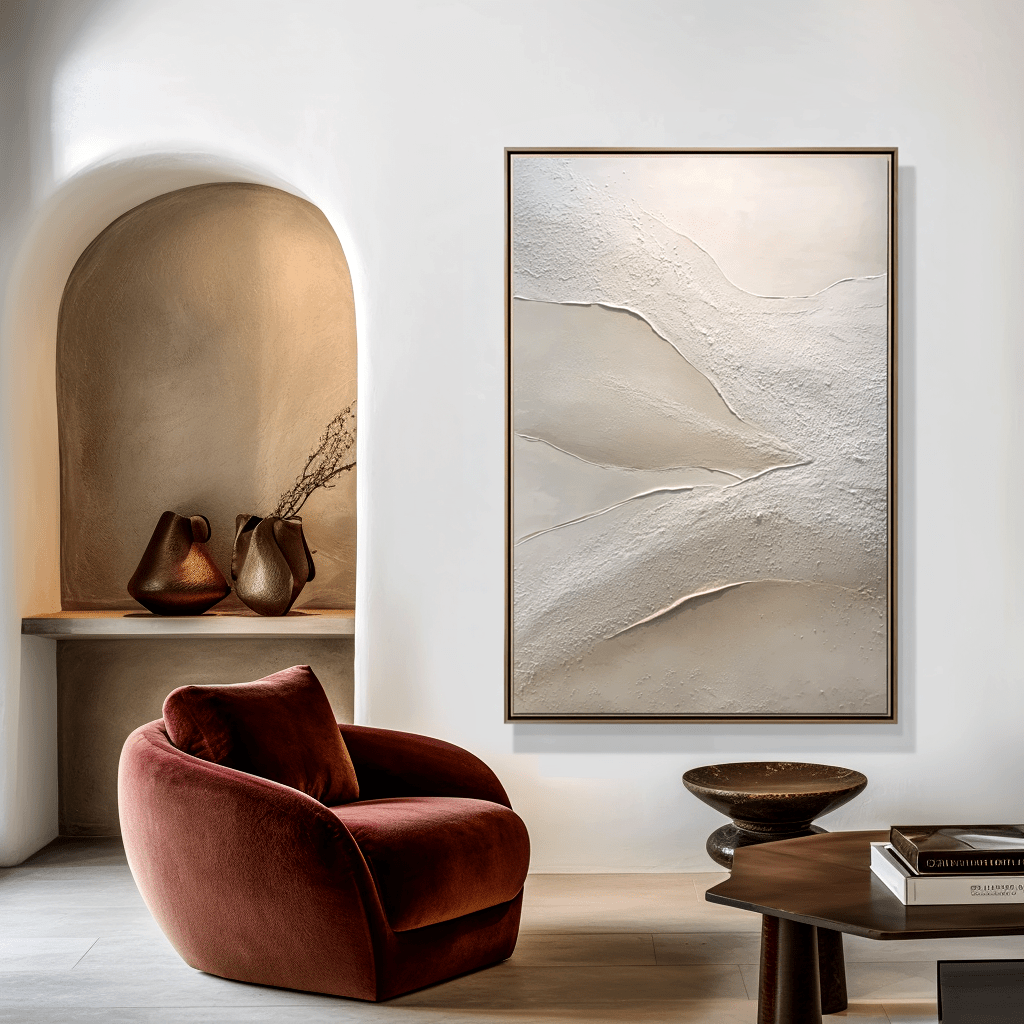 Sand Flow – Beige Minimalist Textured Painting #44 Painting artwepaint 