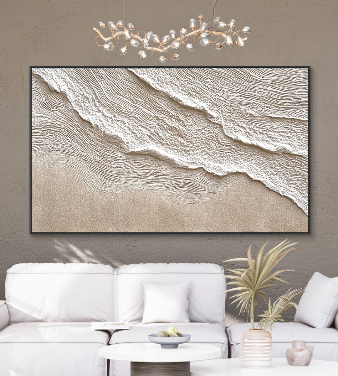Sandy Shore – Beige Textured Wave Painting #93027 Painting artwepaint 