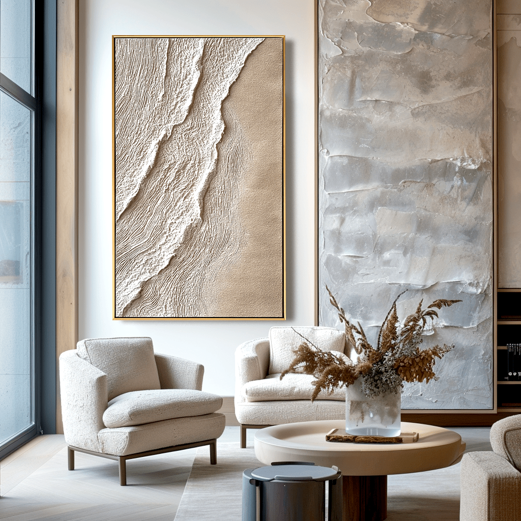 Sandy Shore – Beige Textured Wave Painting #93027 Painting artwepaint 