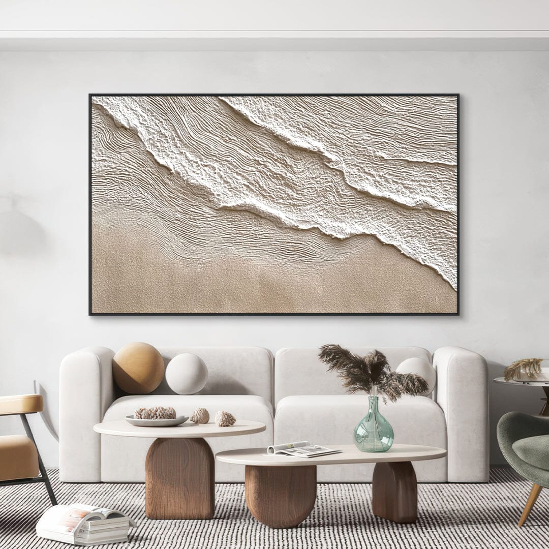 Sandy Shore – Beige Textured Wave Painting #93027 Painting artwepaint 