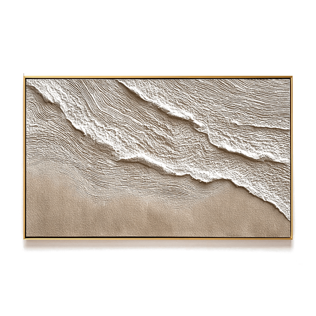 Sandy Shore – Beige Textured Wave Painting #93027 Painting artwepaint 