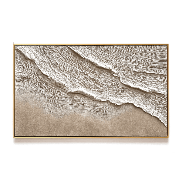 Sandy Shore – Beige Textured Wave Painting #93027 Painting artwepaint 