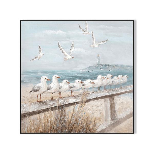 Seaside Harmony – Lighthouse & Seagull Painting#I3626I Painting artwepaint 