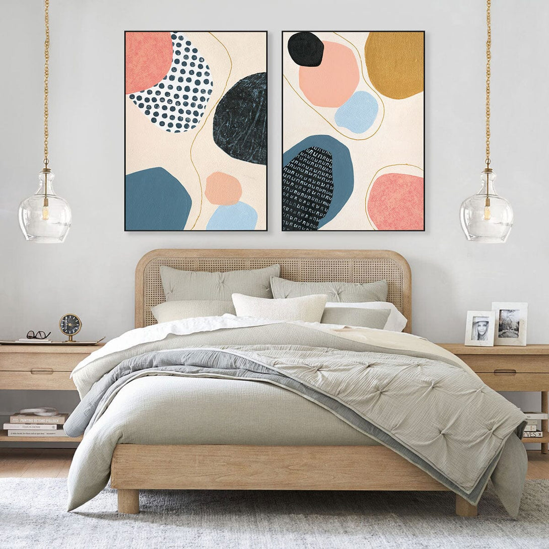 Serene Chords - Pink Blue Geometric Abstract #J2016 Painting artwepaint 