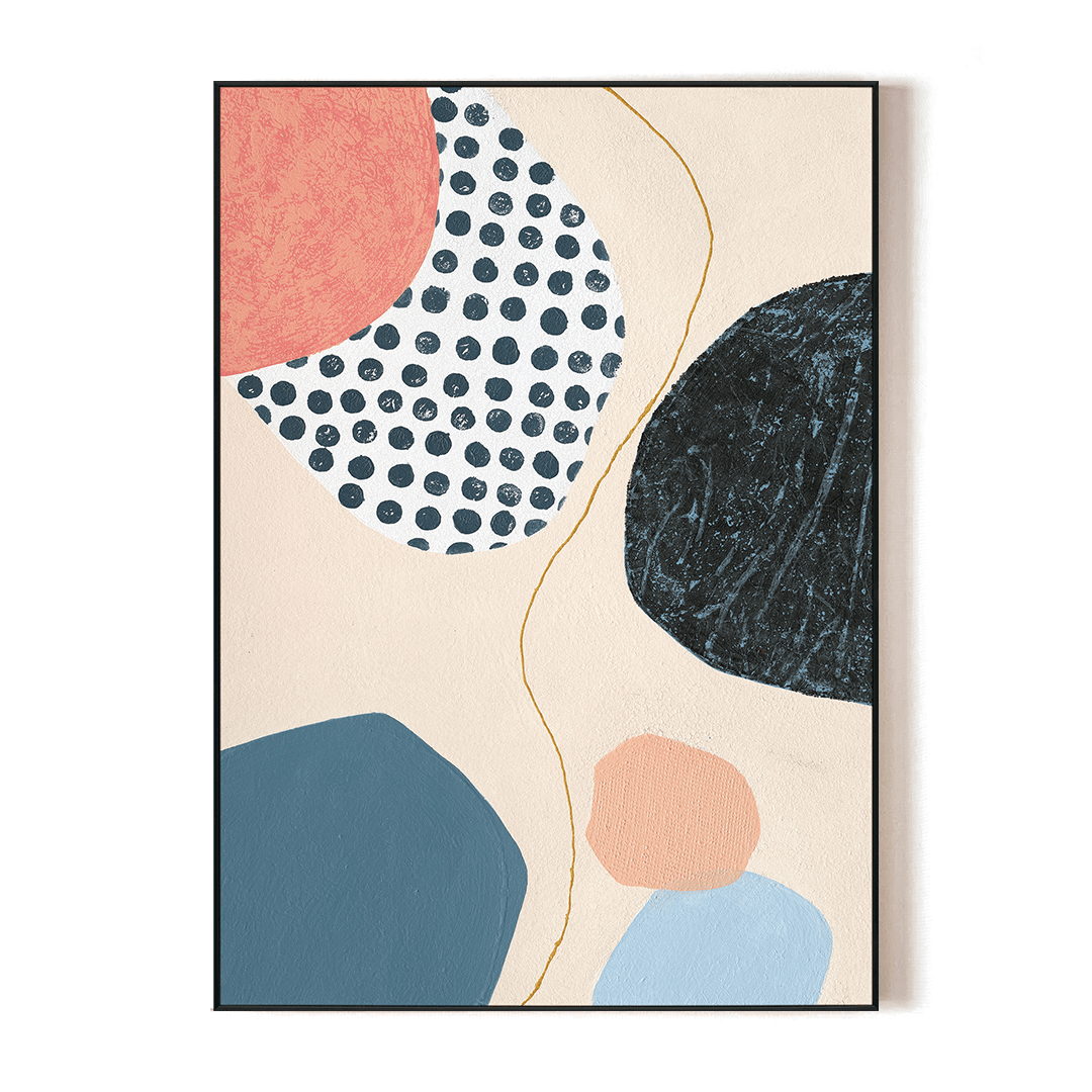 Serene Chords - Pink Blue Geometric Abstract #J2016 Painting artwepaint 