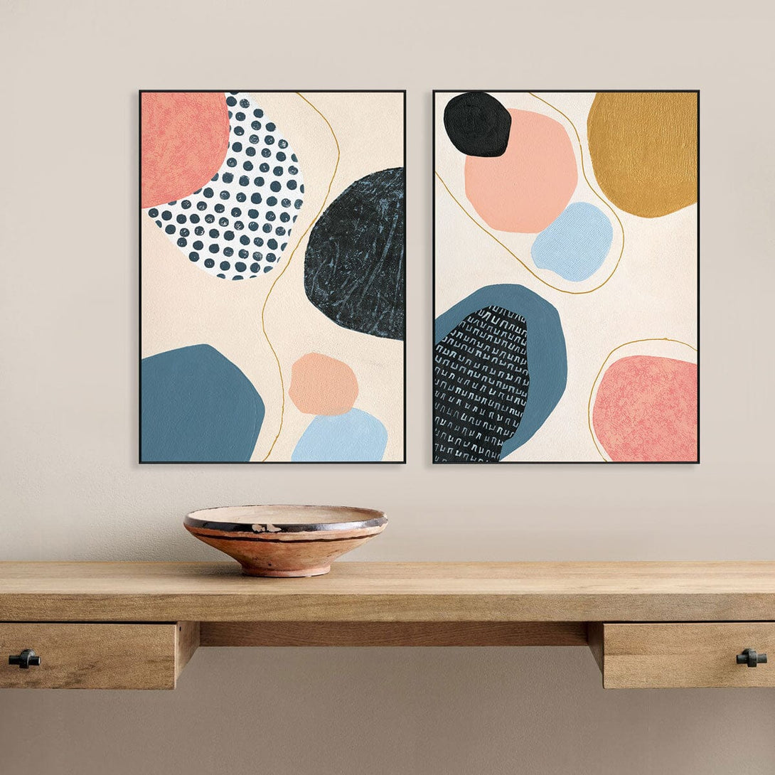 Serene Chords - Pink Blue Geometric Abstract #J2016 Painting artwepaint 