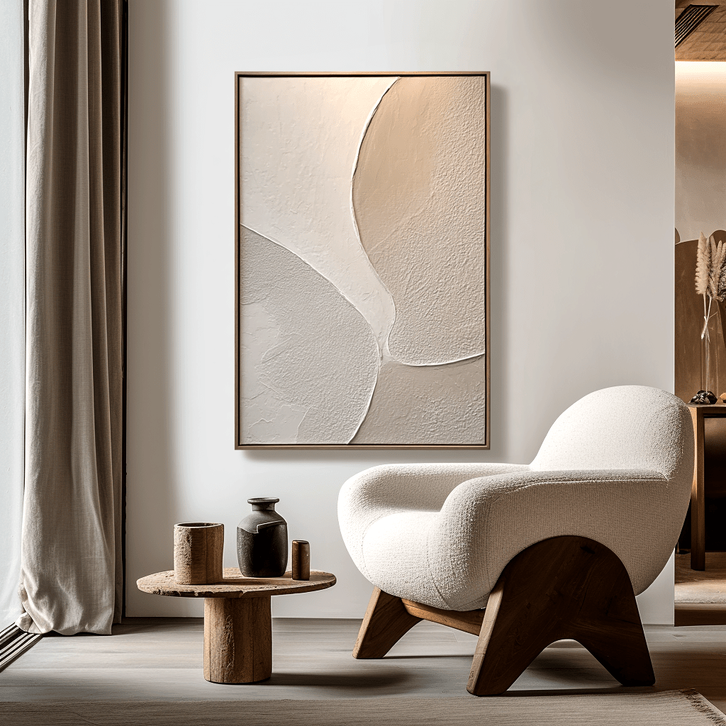 Serene Curves – Minimalist Textured Painting #42 Painting artwepaint 