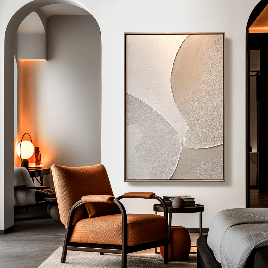 Serene Curves – Minimalist Textured Painting #42 Painting artwepaint 