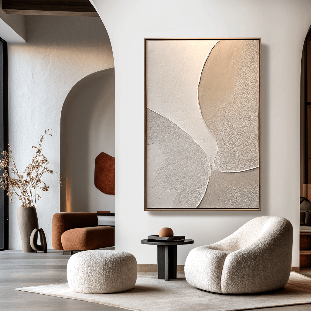 Serene Curves – Minimalist Textured Painting #42 Painting artwepaint 