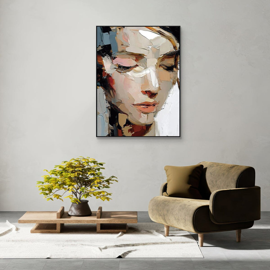 Serene Gaze-Abstract Portrait Painting #RIX1(323) Painting artwepaint 
