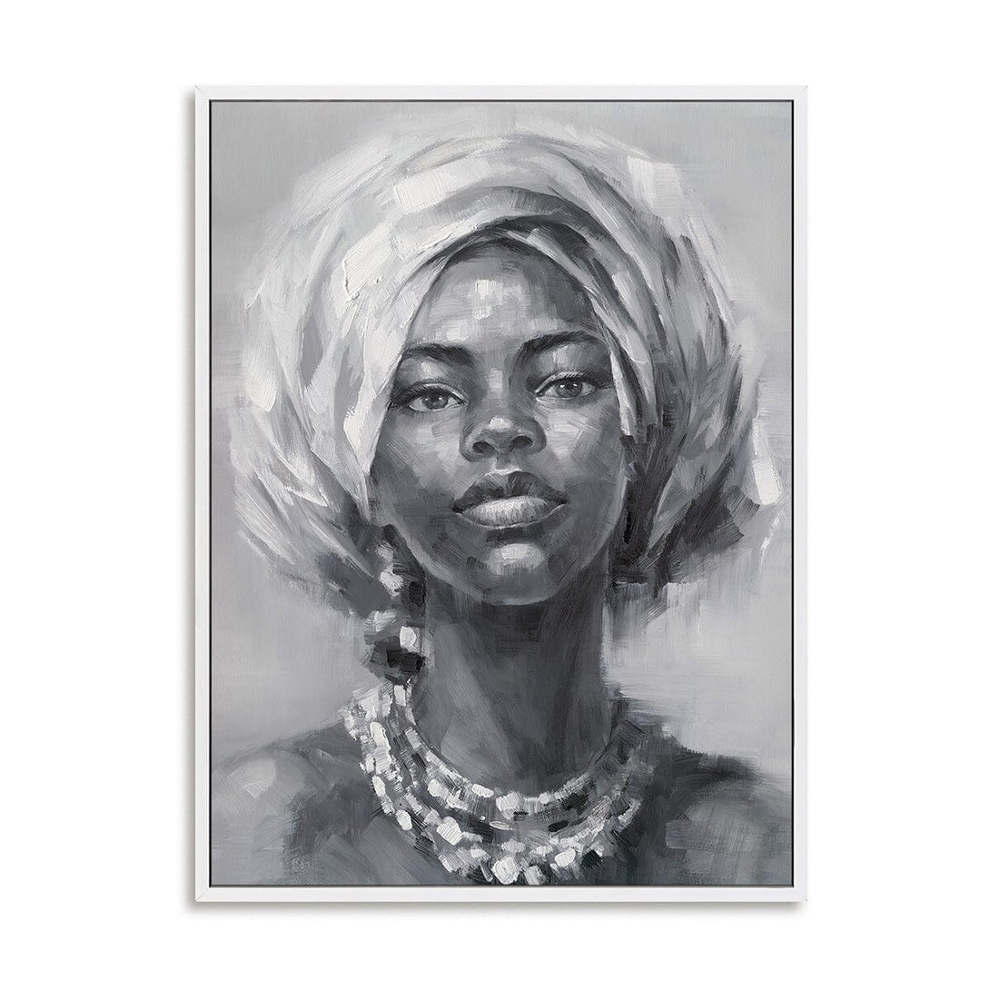 Serene Grace - Monochrome Elegant Portrait#M0643 Painting artwepaint 