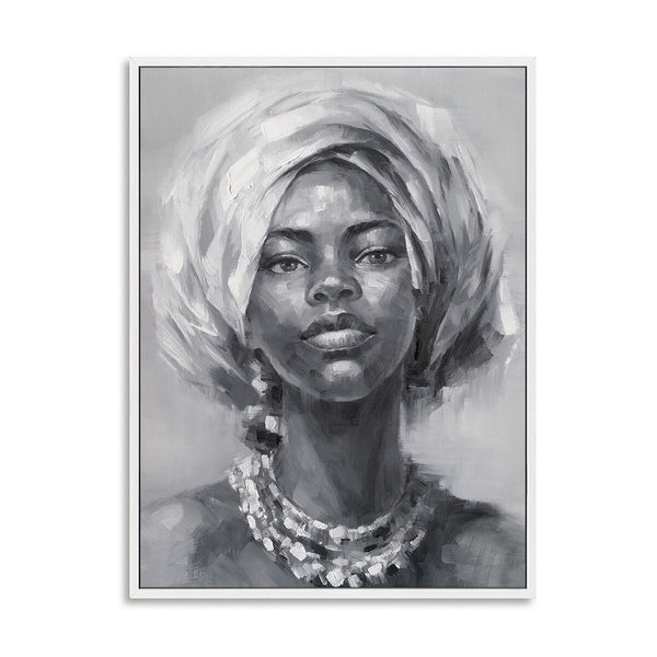Serene Grace - Monochrome Elegant Portrait#M0643 Painting artwepaint 