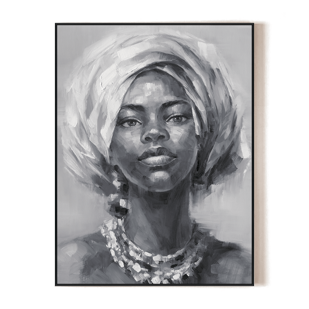 Serene Grace - Monochrome Elegant Portrait#M0643 Painting artwepaint 