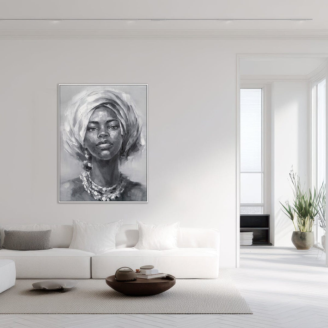 Serene Grace - Monochrome Elegant Portrait#M0643 Painting artwepaint 