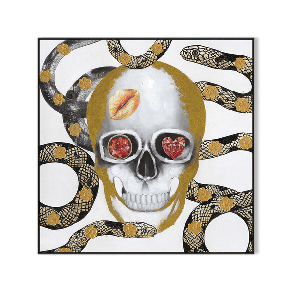 Serpent Jewel – Skull and Snake Abstract Painting #J2565 Painting artwepaint 