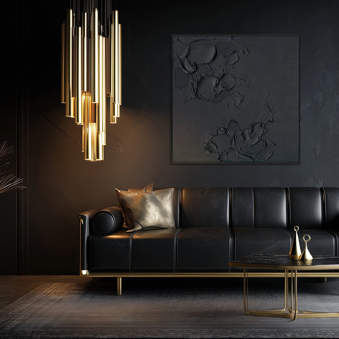 Shadow Flow-Relief Black Abstract Painting #M2706 Painting artwepaint 