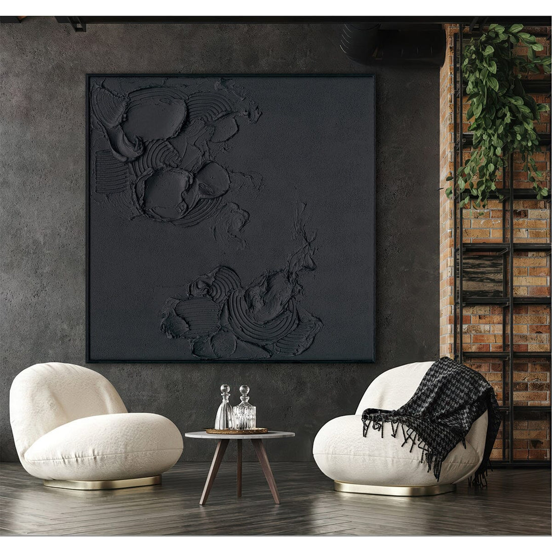 Shadow Flow-Relief Black Abstract Painting #M2706 Painting artwepaint 