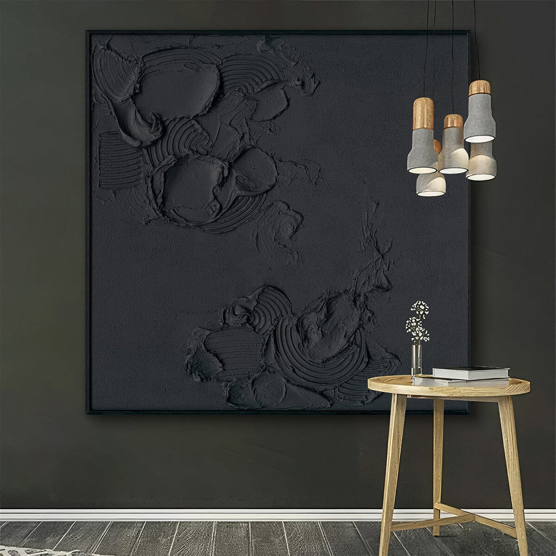 Shadow Flow-Relief Black Abstract Painting #M2706 Painting artwepaint 